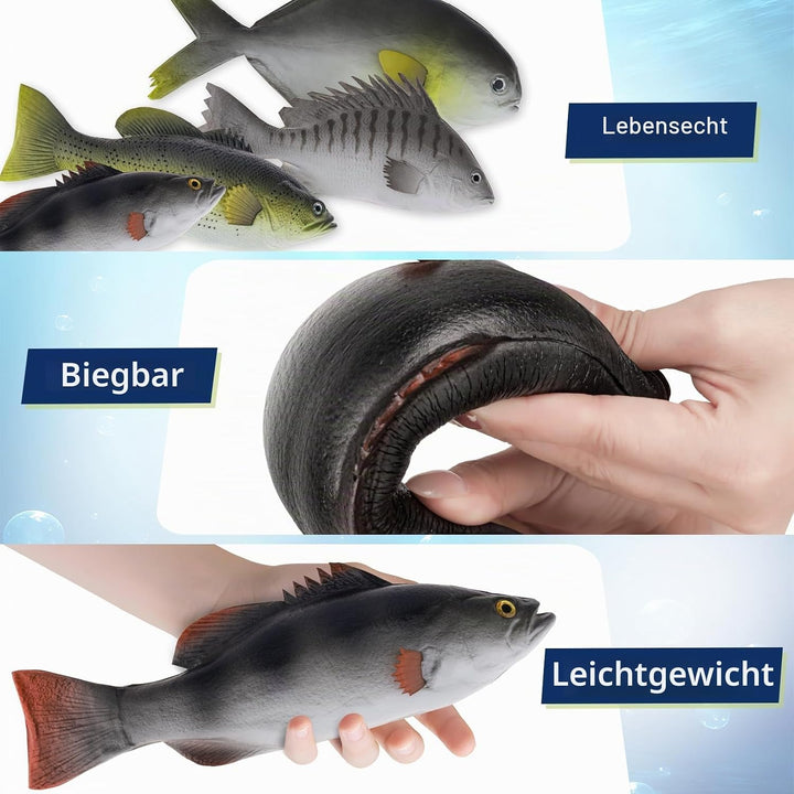 4 Stück Künstliche Fisch Deko Realistische Kunststoff Fische Dekoration Lebensmittel Aquarium Küche