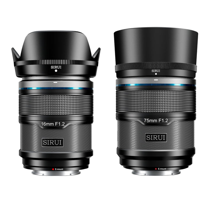 SIRUI Sniper 16mm, 75mm Autofokus-Objektiv-Set, F1.2 Weitwinkel APS-C Kameraobjektiv, E Mount Objekt