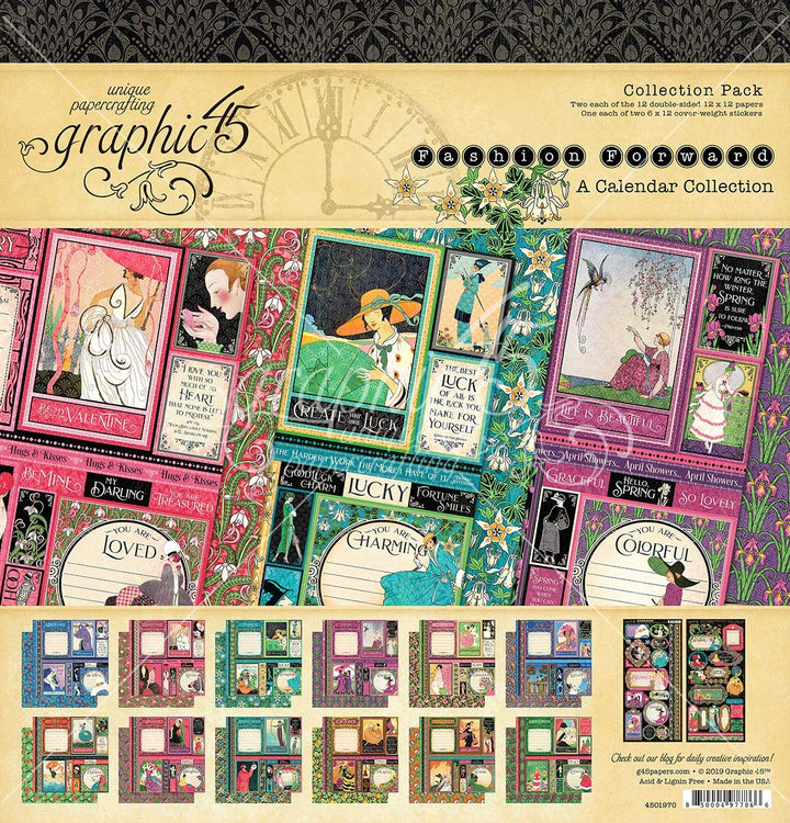 GRAPHIC 45 4501970 Fashion FRWD Collection 12 x 12 Stück, Modisches Design, 12-x-12-Inch 12-x-12-Inc