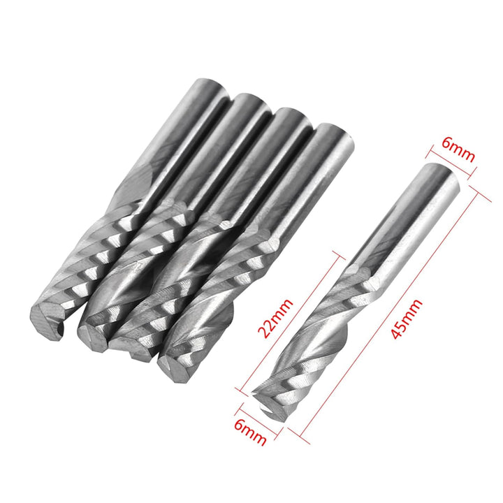5 stücke 6mm Schaft Hartmetall Single Flute Schaftfräser CNC Router Fräser für Holz Aluminium Stahl