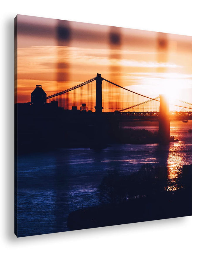 deyoli taumhafte Hängebrücke Format: 60x60 cm als Leinwandbild, Motiv fertig gerahmt auf Echtholzrah