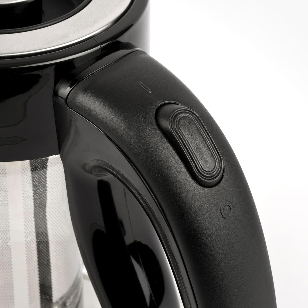 Girmi BL5100 Wasserkocher und Teekanne, 2200 W, 1,7 Liter, Glaskanne Schwarz-edelstahlgrau 1.7 Liter