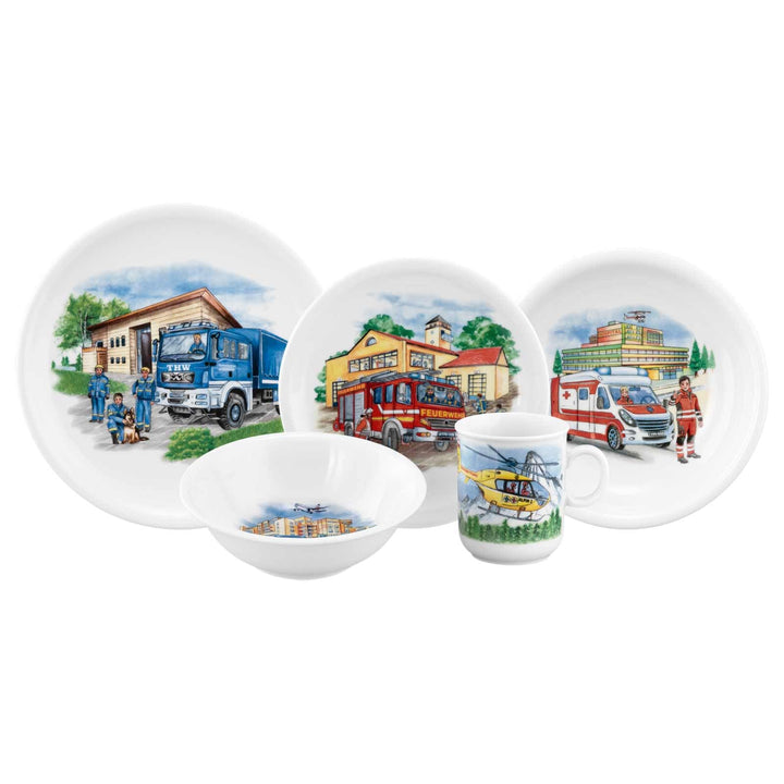 Seltmann Weiden Compact Kindergeschirrset 5-teilig, Teller-Set Schale und Becher für Kinder, Kinders