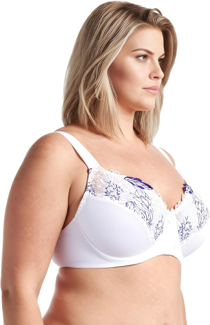 Curve Muse Übergrösse Minimizer Bügel Ungefütterte BHS mit Stickspitze - 3er Pack 75C Buttermilch, G