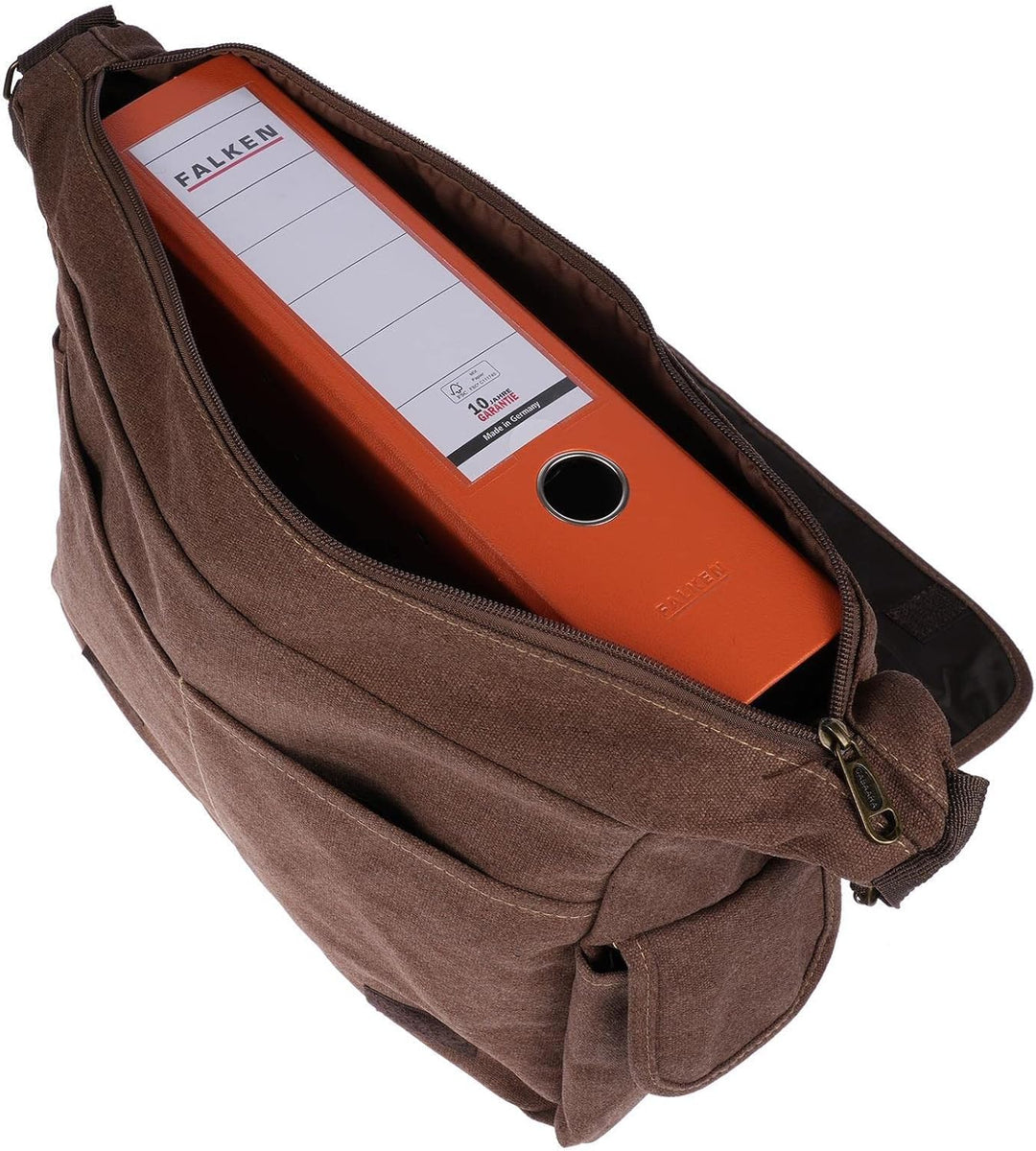 Christian Wippermann grosse XL Herren Damen Tasche Umhängetasche Canvas Messenger Bag Braun, Braun