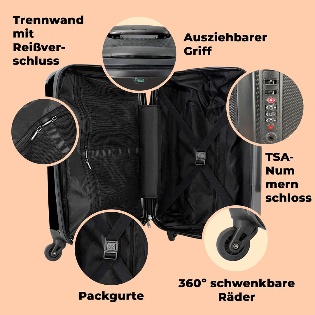Koffer gross Trolley Rollkoffer Reisekoffer mit 4 Rollen Fotokoffer - Rennstrecke - F1 - Autodromo E