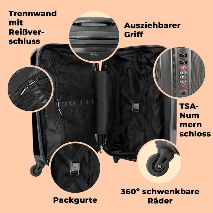 Koffer gross Trolley Rollkoffer Reisekoffer mit 4 Rollen Fotokoffer - Rennstrecke - F1 - Autodromo E