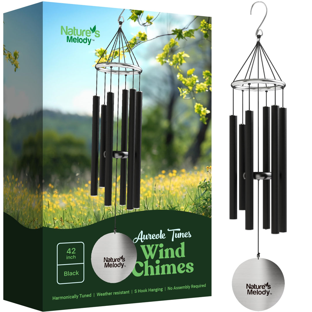 Nature's Melody Windspiel für den Aussenbereich, mit 6 Röhren, mit Pentaton-Skala, 100% rostfreiem A