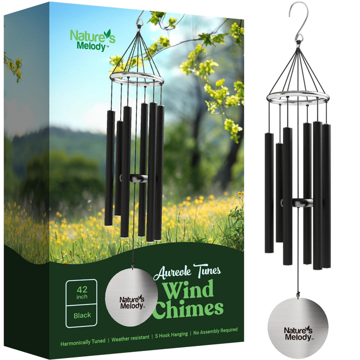 Nature's Melody Windspiel für den Aussenbereich, mit 6 Röhren, mit Pentaton-Skala, 100% rostfreiem A