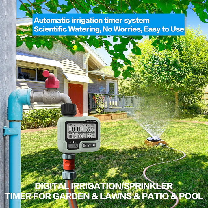 CROSOFMI Bewässerungscomputer 1 Ausgänge Garten Wasser zeitschaltuhr automatische bewässerung/LCD-Bi