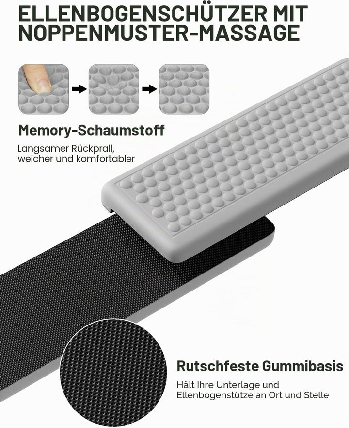 Hsurbtra L-förmige Schreibtisch-Ellenbogenpolster, 2-teilig, weiche Memory-Schaum-Ellenbogenstütze,