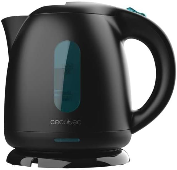 Cecotec Wasserkocher - 1L Kapazität - Thermosense 140 Black. 2200W, schnelles Erhitzen, Anti-Kalk-Fi