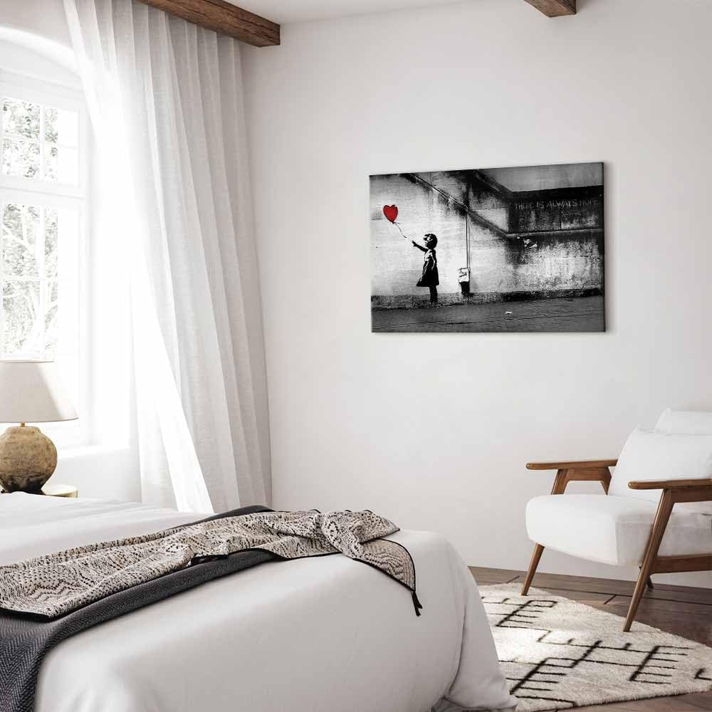 murando - Bilder Banksy Girl with red Balloon 120x80 cm Vlies Leinwandbild 1 tlg Kunstdruck modern W