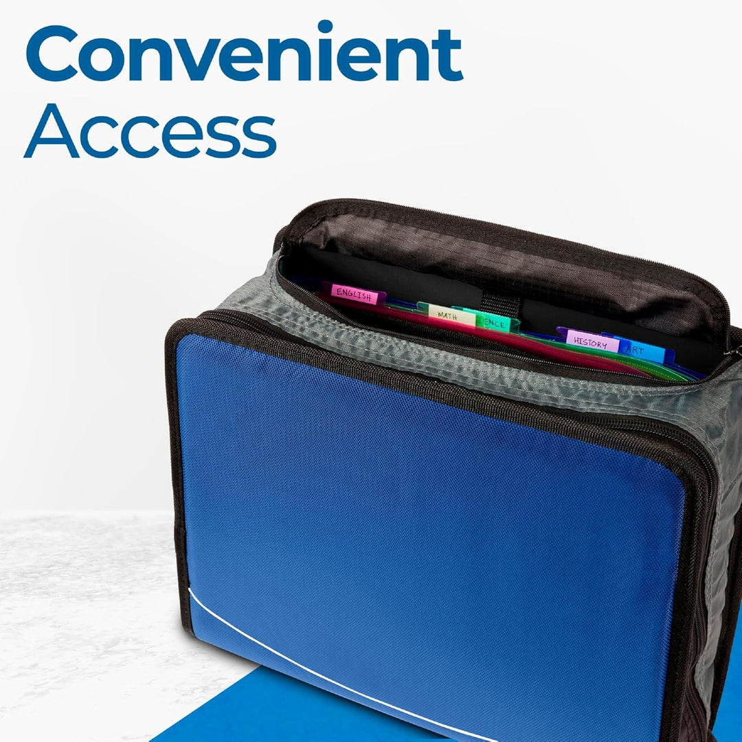 Case-it The Mighty D-146 Ordner mit Reissverschluss – 7,6 cm O-Ringe – 5 farbige Registerkarten – me