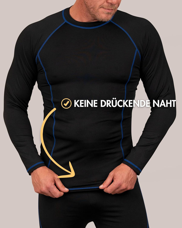 Basic Treasure Thermounterwäsche Set Herren, Skiunterwäsche Winter Thermowäsche Set, Warm, Thermowäs