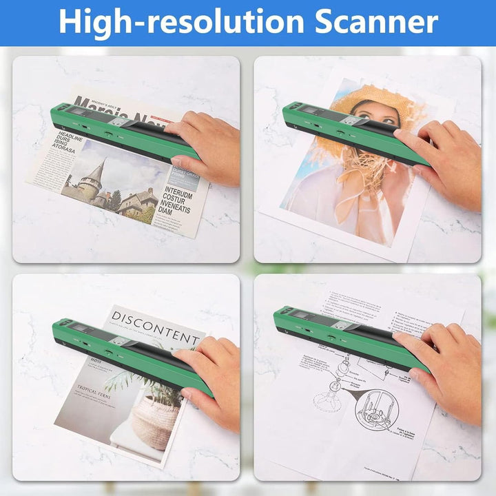 Tragbarer Hand-Fotoscanner, 3 Auflösungsmodi, Einfach zu Bedienen, Mehrere Dateiformate Werden Unter