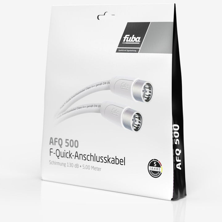 Fuba AFQ 500 Antennenkabel 5m weiss - 4-fach geschirmt 130dB - HDTV UHD 4K 8K - F-Anschlusskabel Koa