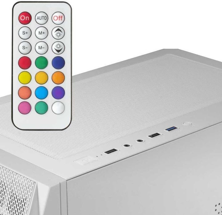 Mars Gaming MCX Schwarz, PC Gehäuse, Gehärtetes Glas, Dual Ring RGB Lüfter, ATX MCKXW, MCKXW