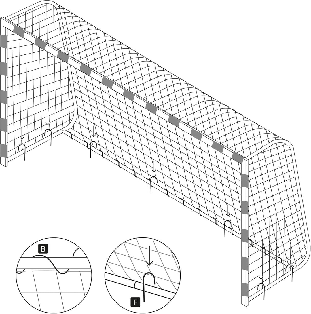 meteor Fussballtor 300 x 200 x 110 cm mit Netz - stabiles Trainingstor für Garten Vereinstraining dr