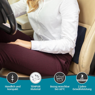 TEMPUR Transit Lordosekissen Memory Foam, ergonomisches Lendenkissen für Unterwegs und Zuhause, 30 x