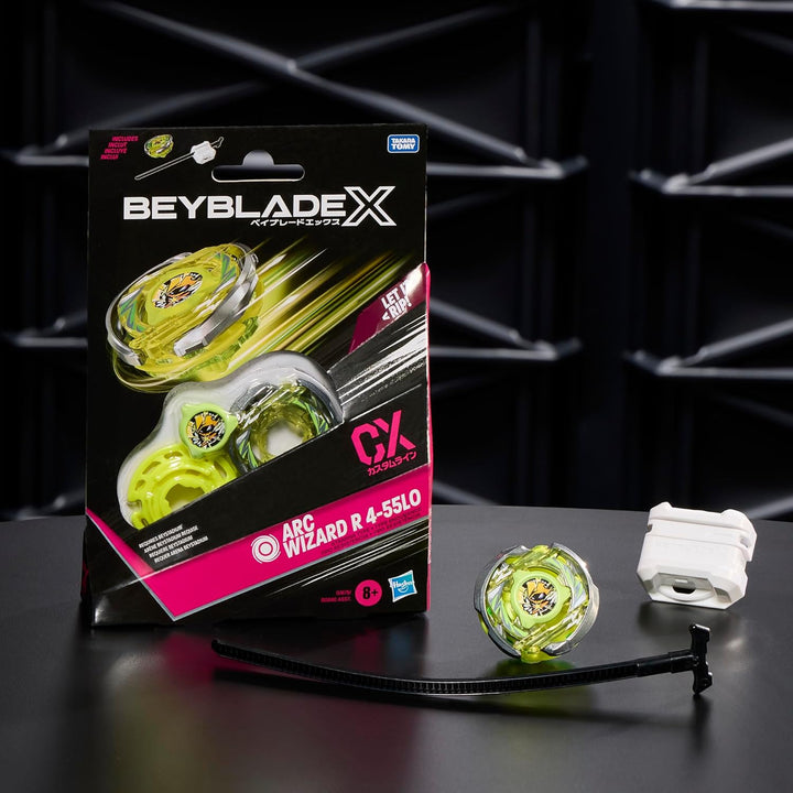 Bey Blade X Arc Wizard R 4-55LO CX Starter Pack Set, Ausdauer Typ Top und Launcher; Authentische Tak