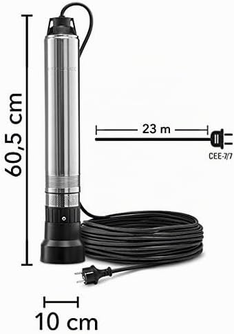 TROTEC TDP 370 E, Tiefbrunnenpumpe, 700 W, pumpt bis zu 5.100 Litern pro Stunde, max. Förderhöhe von
