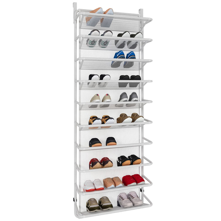 TZAMLI Schuhregal über der Tür mit 10 Ebenen, Hängend Schuhschrank Schuhablage Metall Schuh-Organize