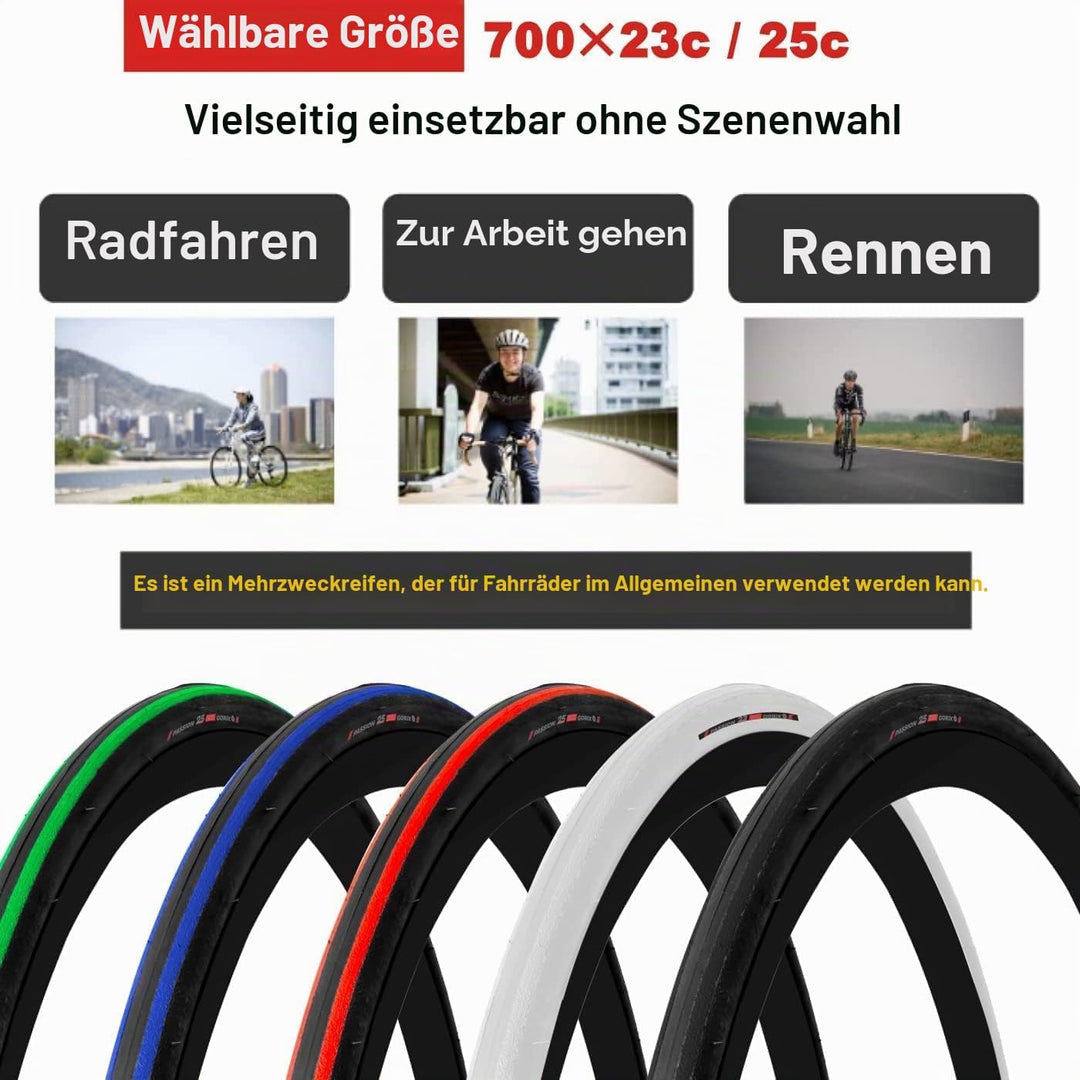 GORIX Road Bike Slick Tire 700×23C or 700×25C Cycling Bicycle (Passion) 700×25c All White(1 Tire), 7