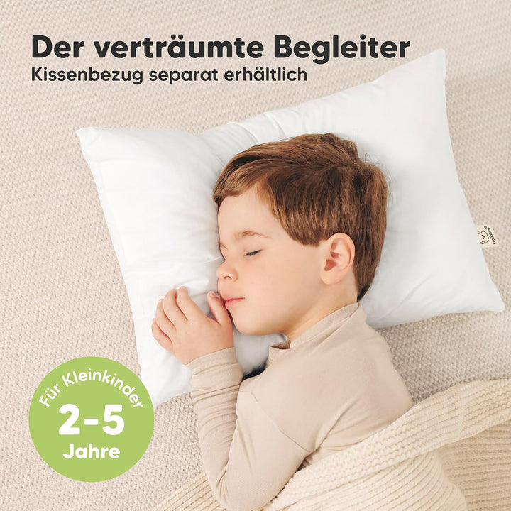2er Pack Kleinkind Kissen 33 x 45 cm - Weich Bio Baumwolle Kissen Kinder - Kleinkind Kopfkissen Zum