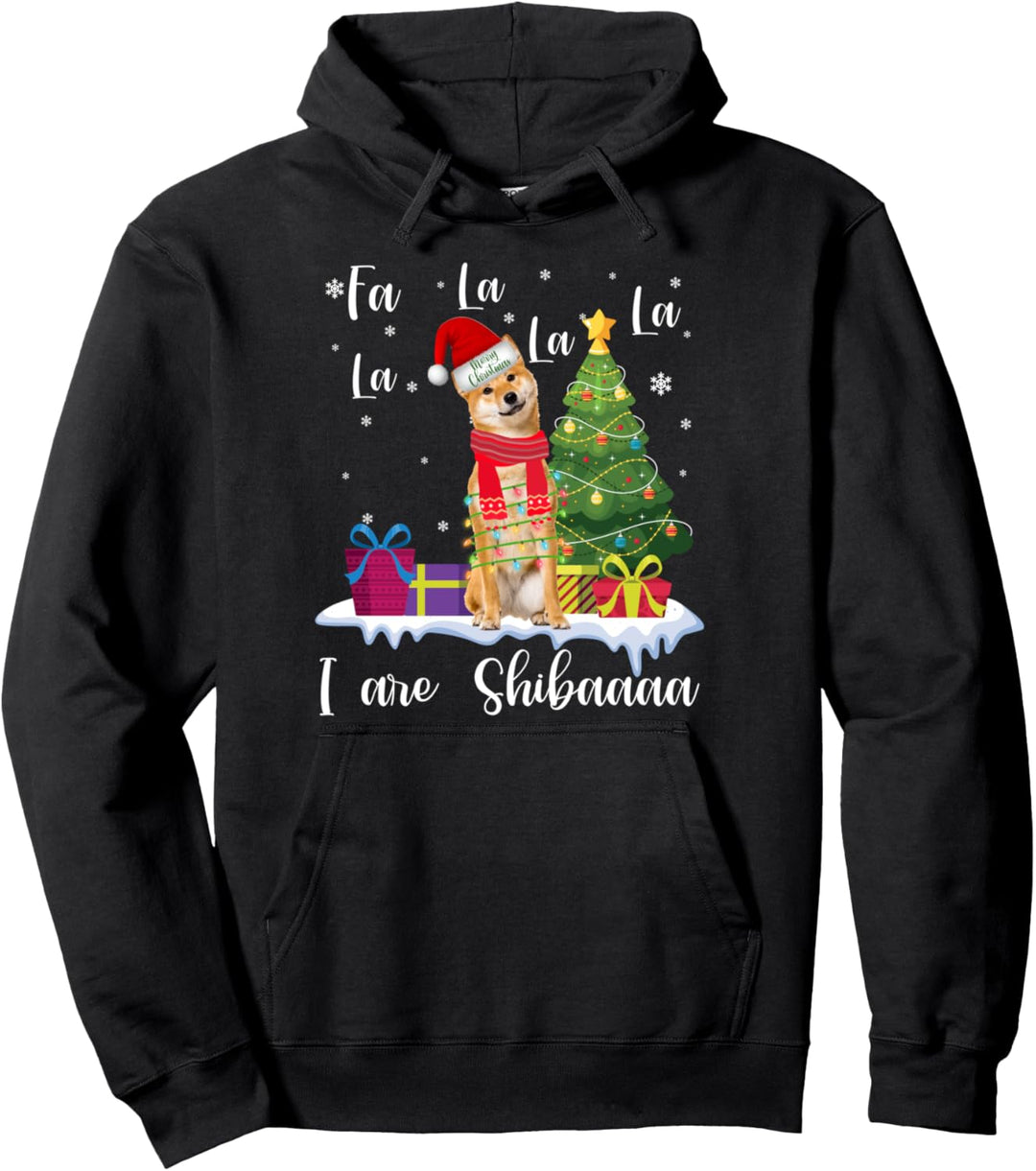 Lustiger Shiba Inu Weihnachten hässlicher Weihnachtspullover Hundebaum Pullover Hoodie