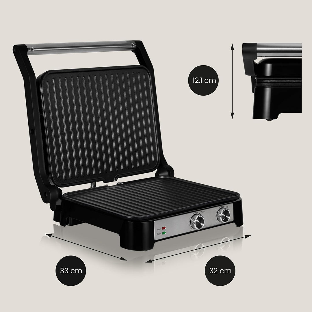ZEEGMA GRILL CHEF BASE CONTROL 2-in-1 Elektro-Kontaktgrill und Toaster für Paninis, Toast, Steaks, 2