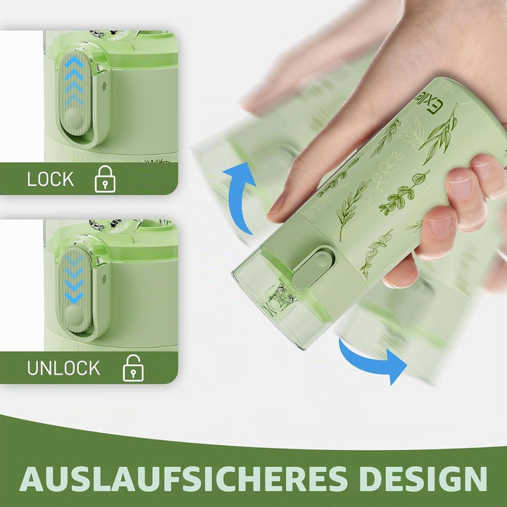 Exllena Trinkflasche Klein 150ml mit Strohhalm aus Edelstahl, Einhand-Bedienung, 100% Auslaufsicher,