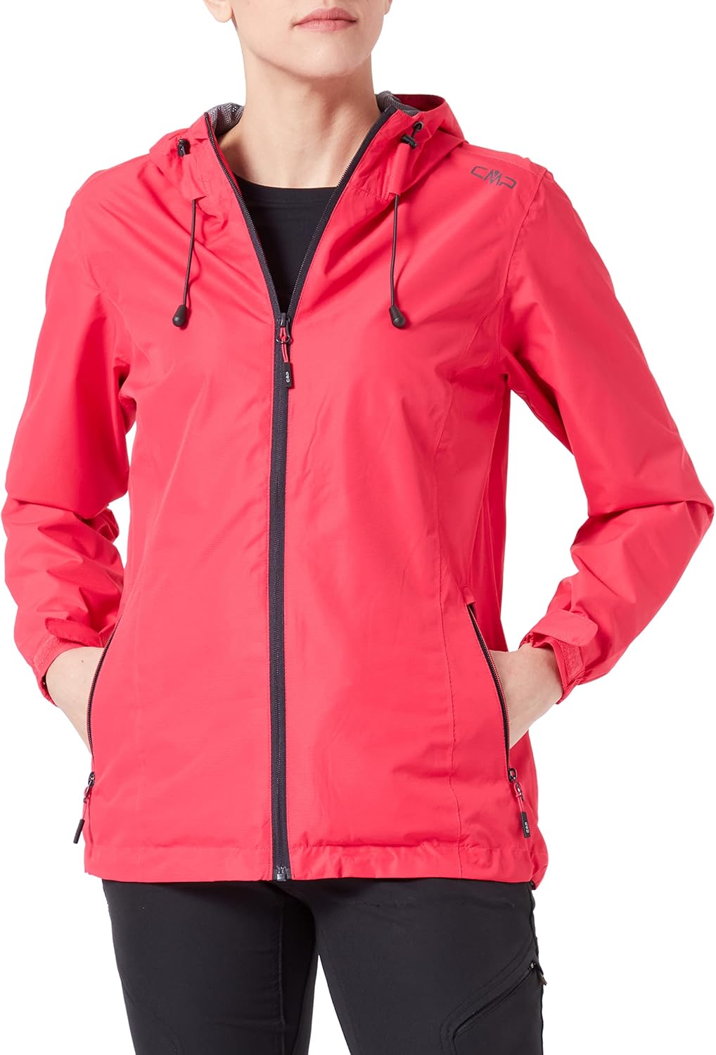 CMP Damen Regenjacke Woman Rain Jacket Fix Hood, Erdbeere