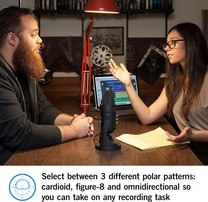 Samson G-Track Pro - Professional USB Microphone with Audio Interface - Black Desktop USB-Mikrofon,