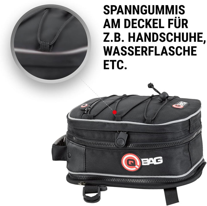 QBag Hecktasche 02 - Abnehmbar - 3,5-6L Stauraum - Für Motorrad & Roller Hecktasche 02 abnehmbar 3,5