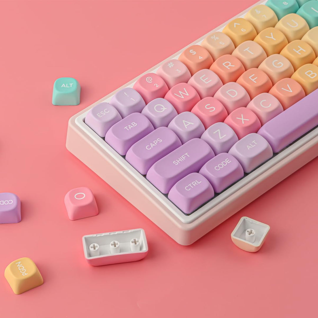 Tsungup PBT Keycaps 126 Tasten Custom Soft Candy MOA Profil Keycap Set Kompatibel mit Cherry Gateron