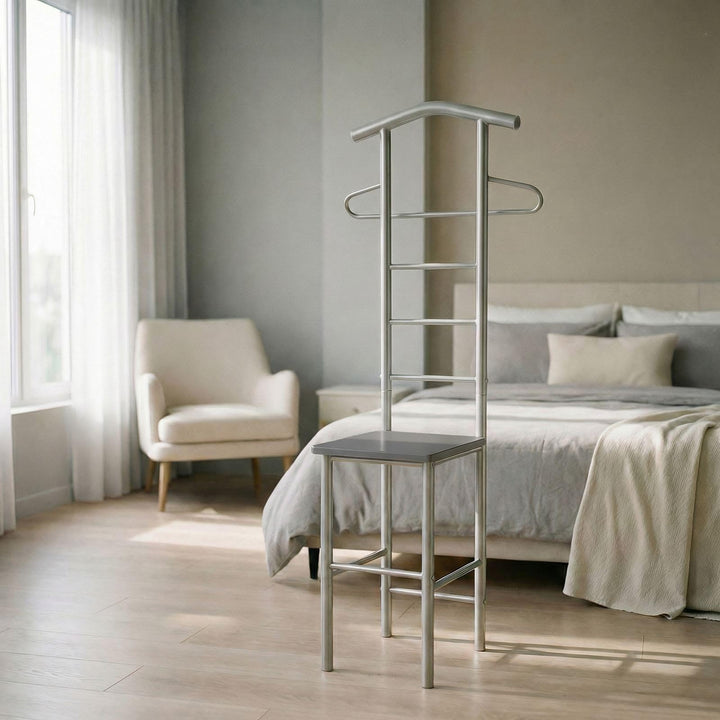 CARO-Möbel Herrendiener Stummer Diener Kleiderständer JIVO, in grau anthrazit,121 cm, Garderobe mit
