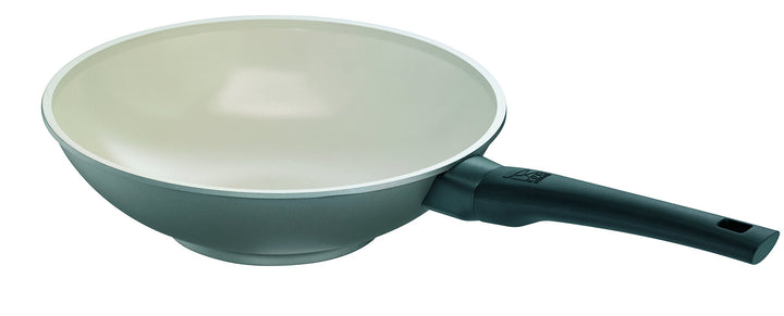 Rohe Germany 217132-28 Wok-Pfanne Visiona 28 cm mit Keramikbeschichtung, Aluminium, Beige 28 cm Wok,
