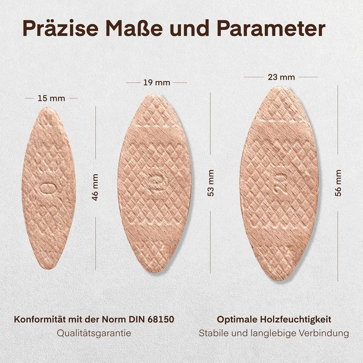 SOLID Flachdübel Holzdübel Grösse 20 Kompatibel Mit Dübelfräse Lamellofräse 500 Stück Verbindungsplä