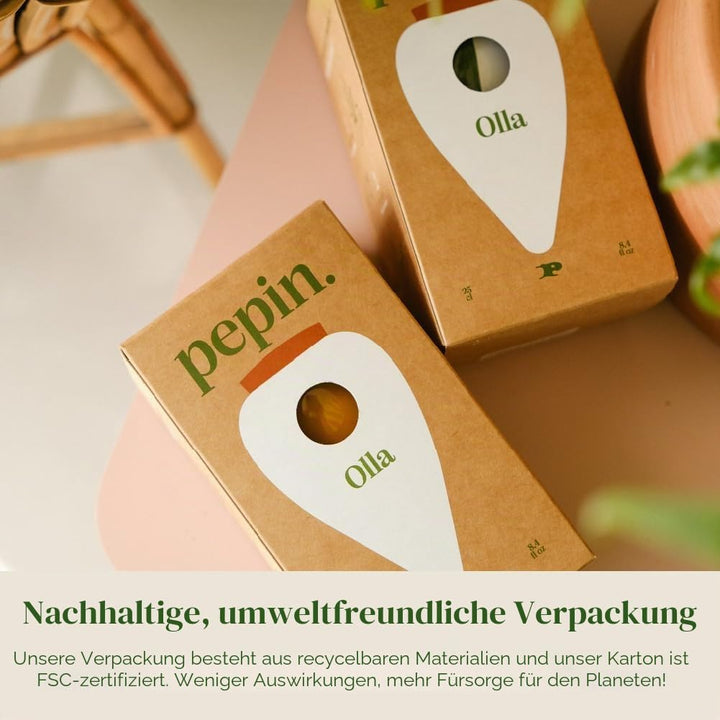 Pepin | Olla Terrakotta zum Pflanzen, automatische und umweltfreundliche Bewässerung für Innen- und
