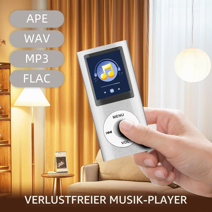 MP3-Player/MP4-Player Bluetooth 5.0, 1.8" Tragbarer HiFi-Musikplayer mit Verlustfreiem Sound und Lau