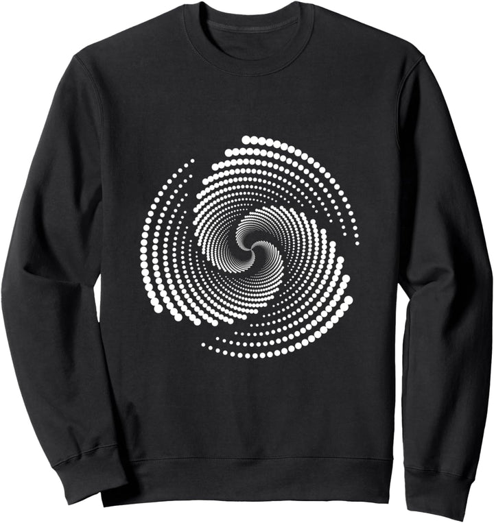 Optische Illusion Strudel Geometrie Galaxie Blume Punkte Sweatshirt