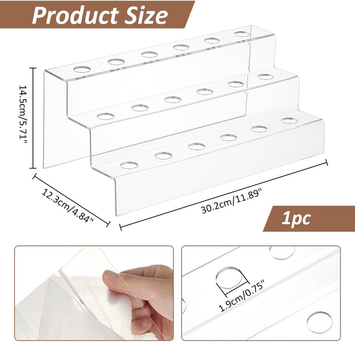 nbeads 18-Loch 3-Tier Weinflaschenverschluss Treppe, 12.3x30.2x14.5cm Klar Acryl Weinflasche Stopper