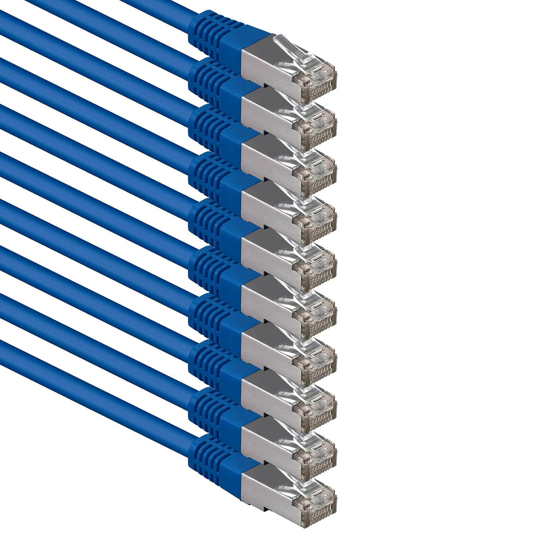 5m blau - 10 Stück Cat.6 Patchkabel Netzwerkkabel CAT6 S-FTP Gigabit LAN PIMF CAT 6 Kupfer CU Haloge