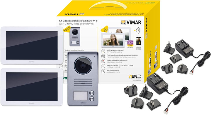 VIMAR K40946 Videosprechenalagen-Set enthält Freisprech-Touchscreen-Videohaustelefon LCD7in und WLAN