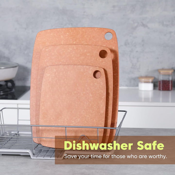 BESTCOOK Schneidebrett aus Holzfaser für die Küche, hohe Dichte, porenfrei, BPA-frei, spülmaschinenf