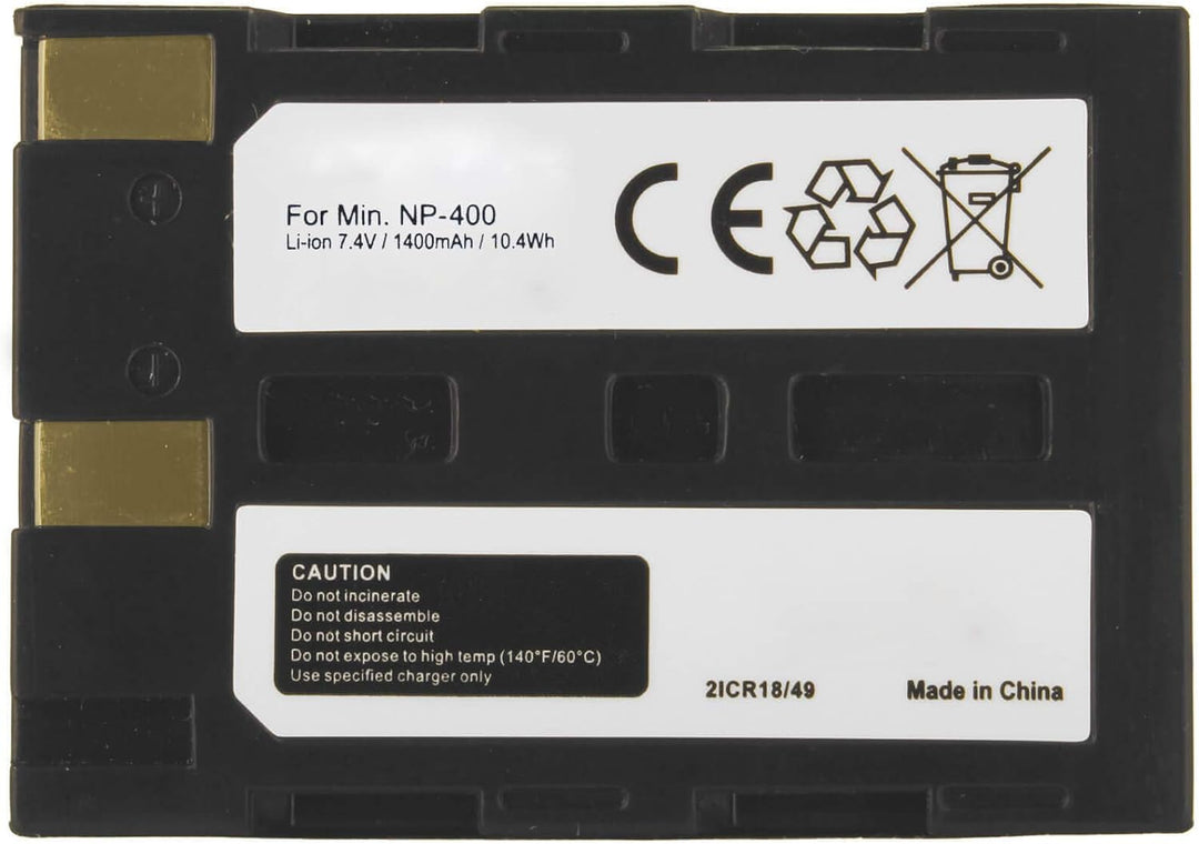 2X Akku + Dual-Ladegerät (USB) NP-400 für Minolta A1, A2, 5D, 7D / Pentax K10D, K20D / Samsung GX-10