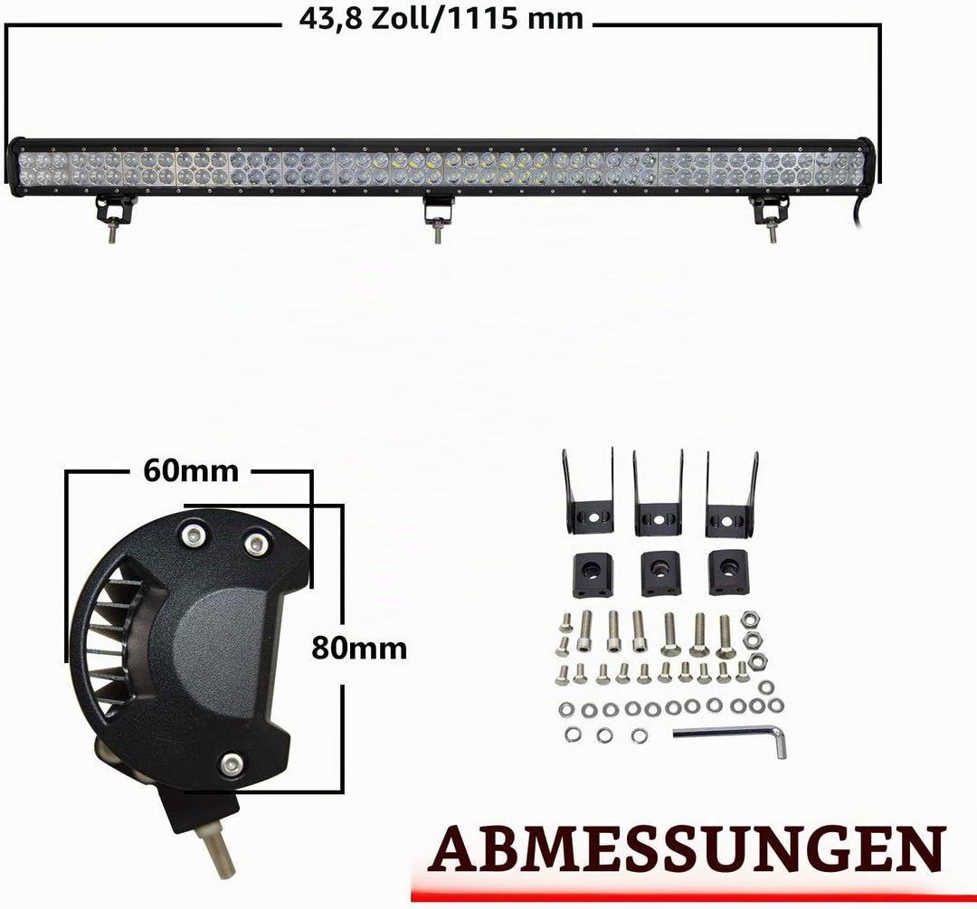 SKYWORLD led zusatzscheinwerfer bar, Zweireihiges wasserdicht 44 Zoll Scheinwerfer Flutlicht Combo o