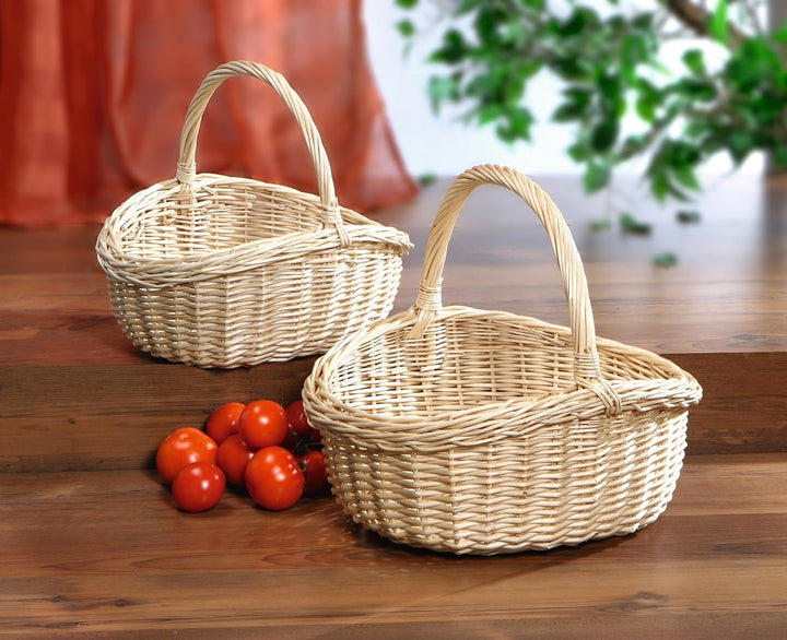 FRANK FLECHTWAREN Bügelkorb "Naturweiss", klein, 35 x 31 x 16 cm, GH 32 cm vielseitige Anwendung