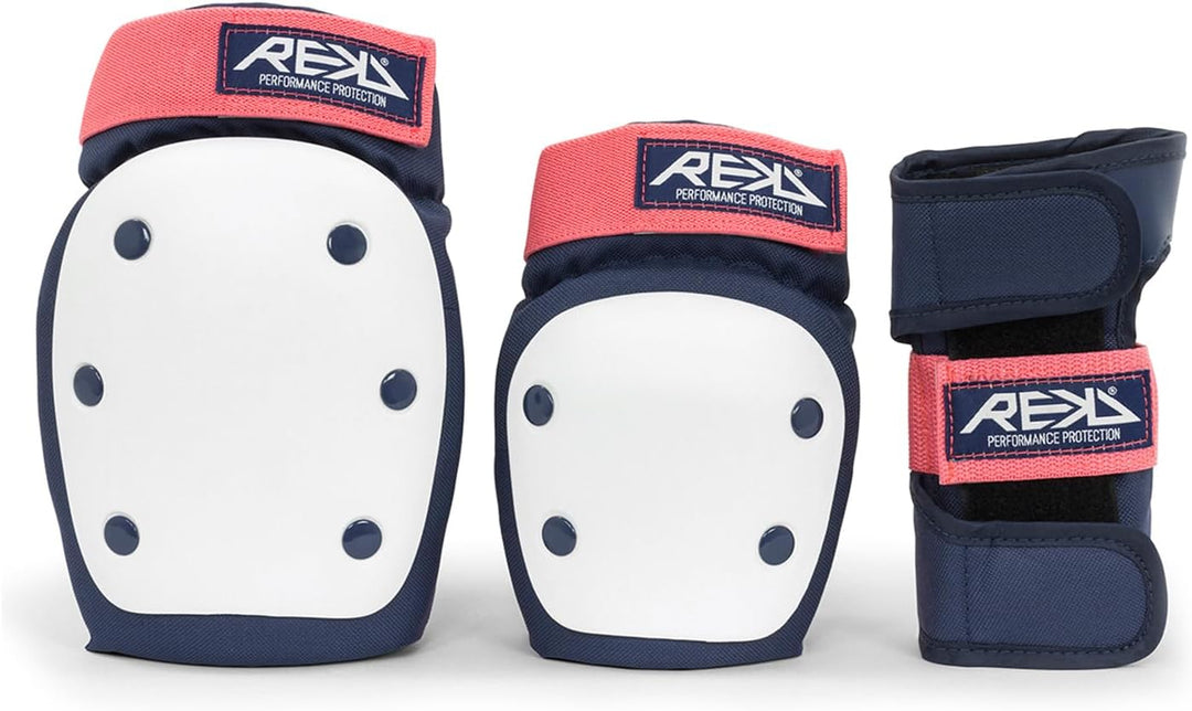 Rekd Heavy Duty Triple Pad Set Skateboard-Schutzset, Unisex, Erwachsene XS Blau / Rosa, XS Blau / Ro